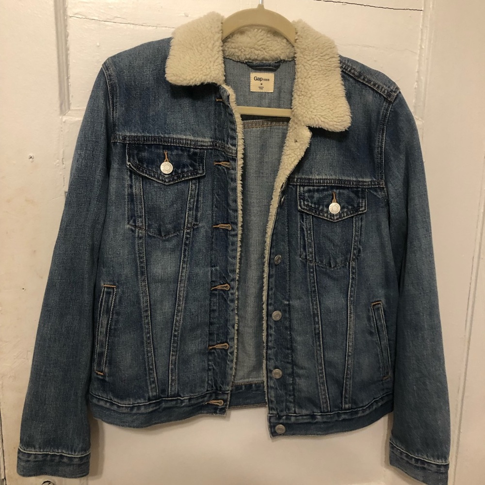 Gap shearling lined denim jacket